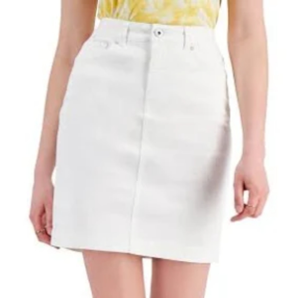 Style & Co white jean pencil skirt sz 6